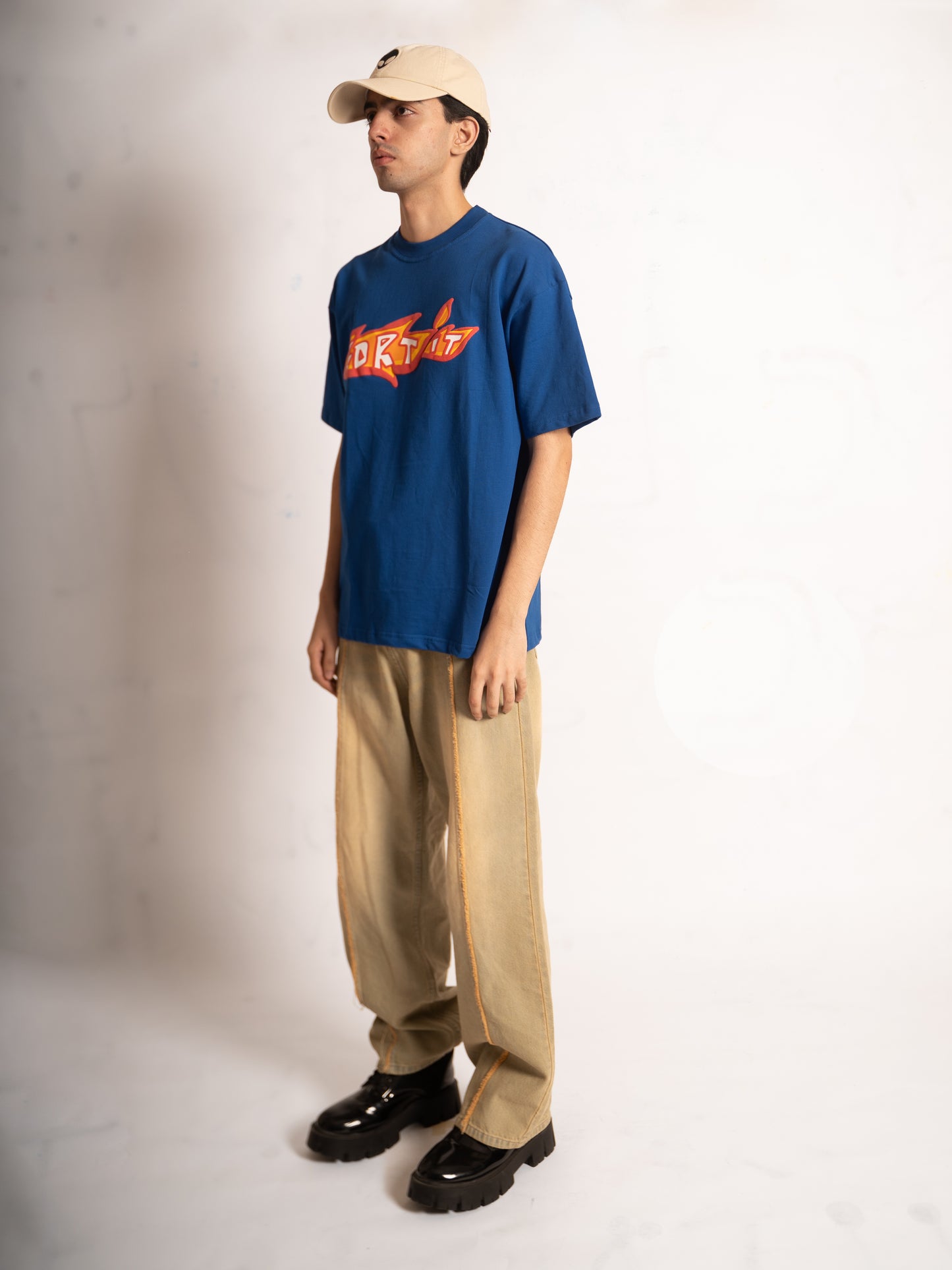 Sort It Flame T-Shirt | Blue - Oversized