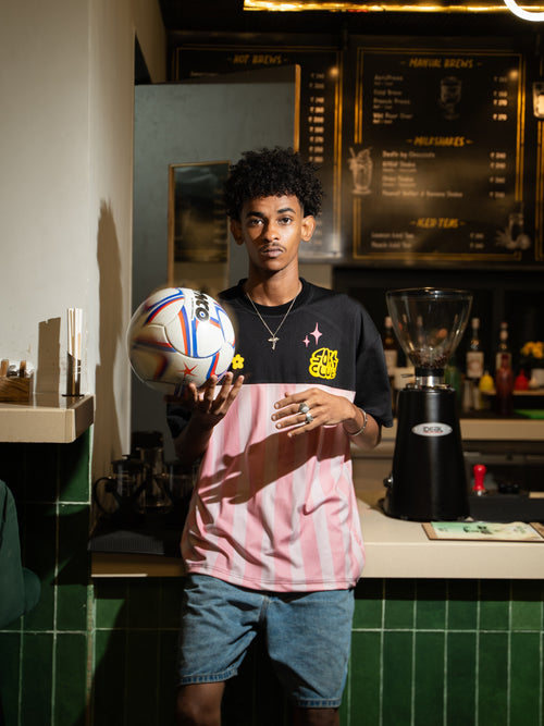 Sunset Stripe Pink Football Jersey | Street Striker