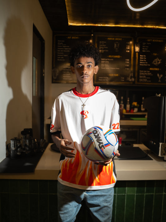 Blaze Block White Football Jersey | Street Striker