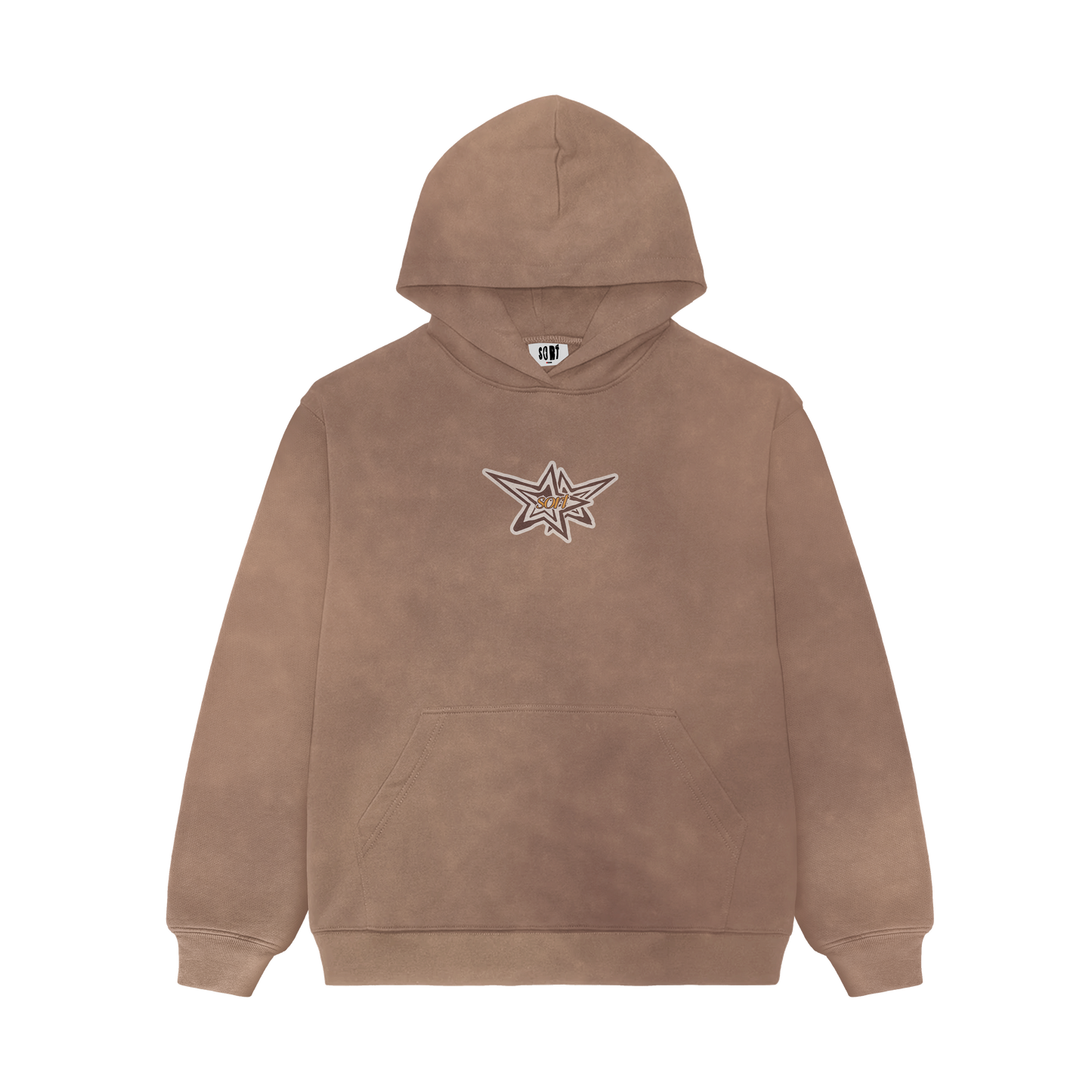Sort Star | Sky Brown acid wash hoodie