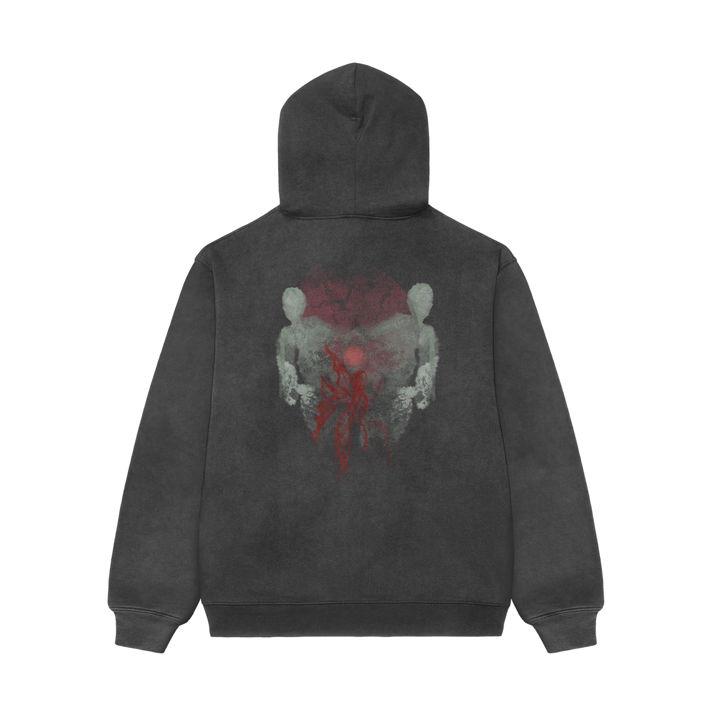 Flight Mode Dark Grey Acid Wash Hoodie