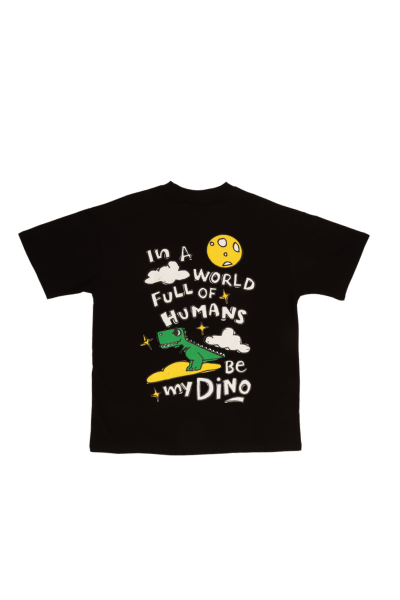 DINO WORLD T-SHIRT IN BLACK