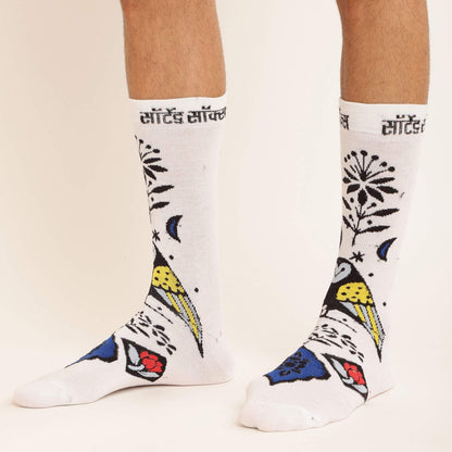 MONTAGE SOCKS IN WHITE BLUE