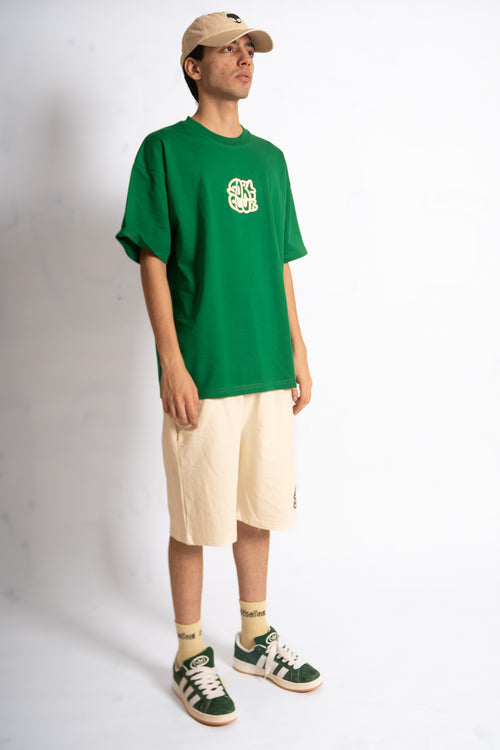 Sort Club Oversized Green T-Shirt - Streetwear Boxy Fit | 240gsm Cotton Tee