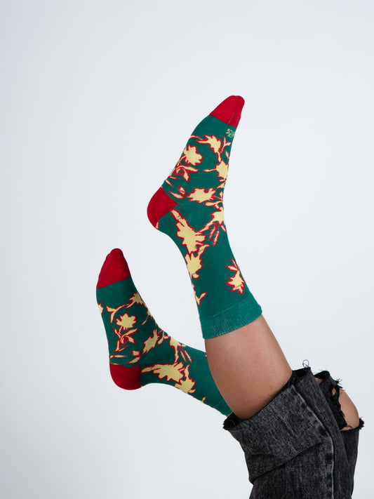 sort club flow flame socks | green