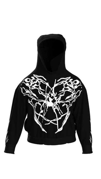 Dark Season Black and White Hoodie