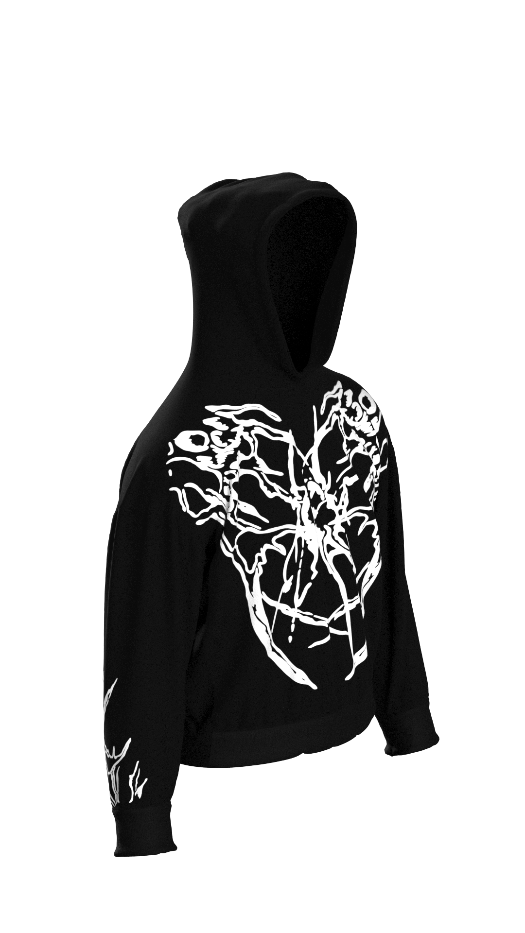 Dark Season Black and White Hoodie