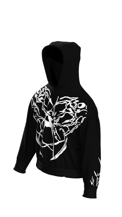 Dark Season Black and White Hoodie