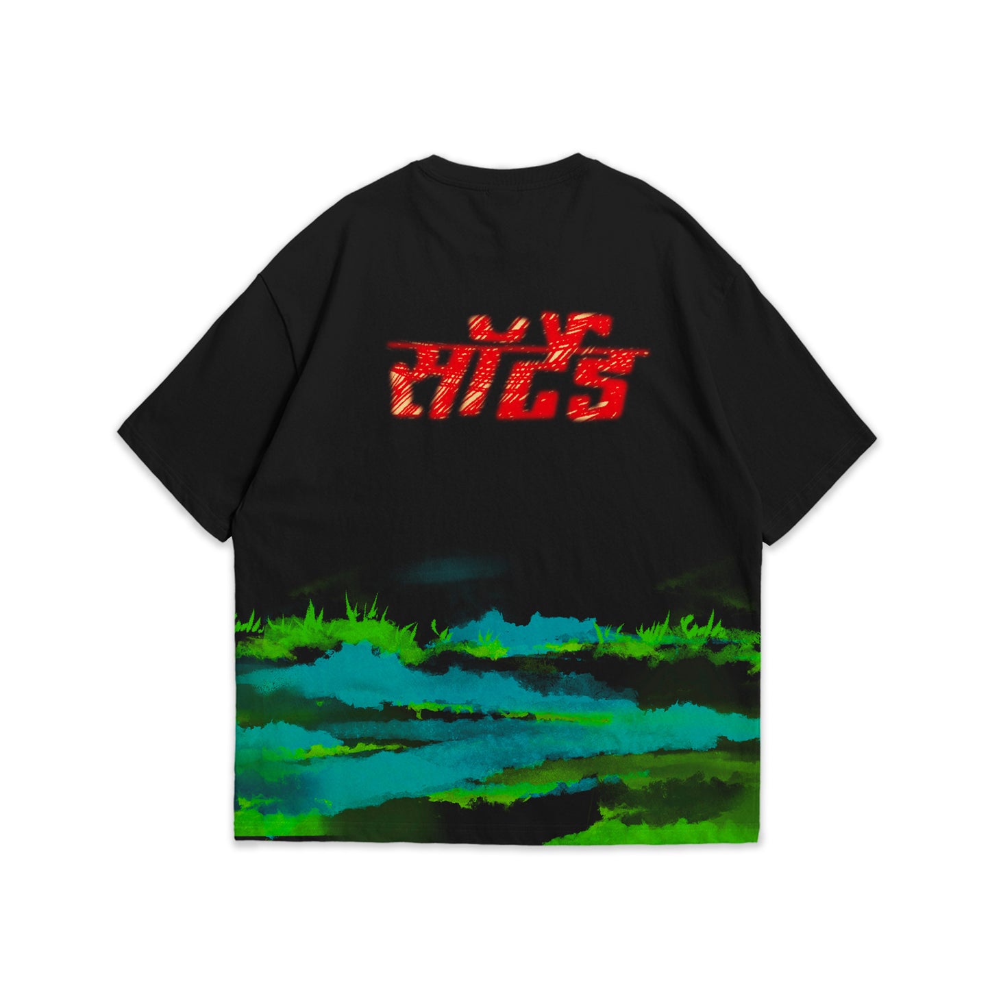 Sort Tropical Spirit Oversized T-Shirt