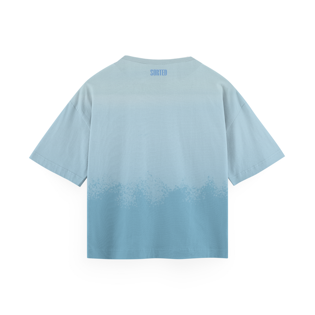 The Sorted Gradient Acid Wash Blue Oversized Tee