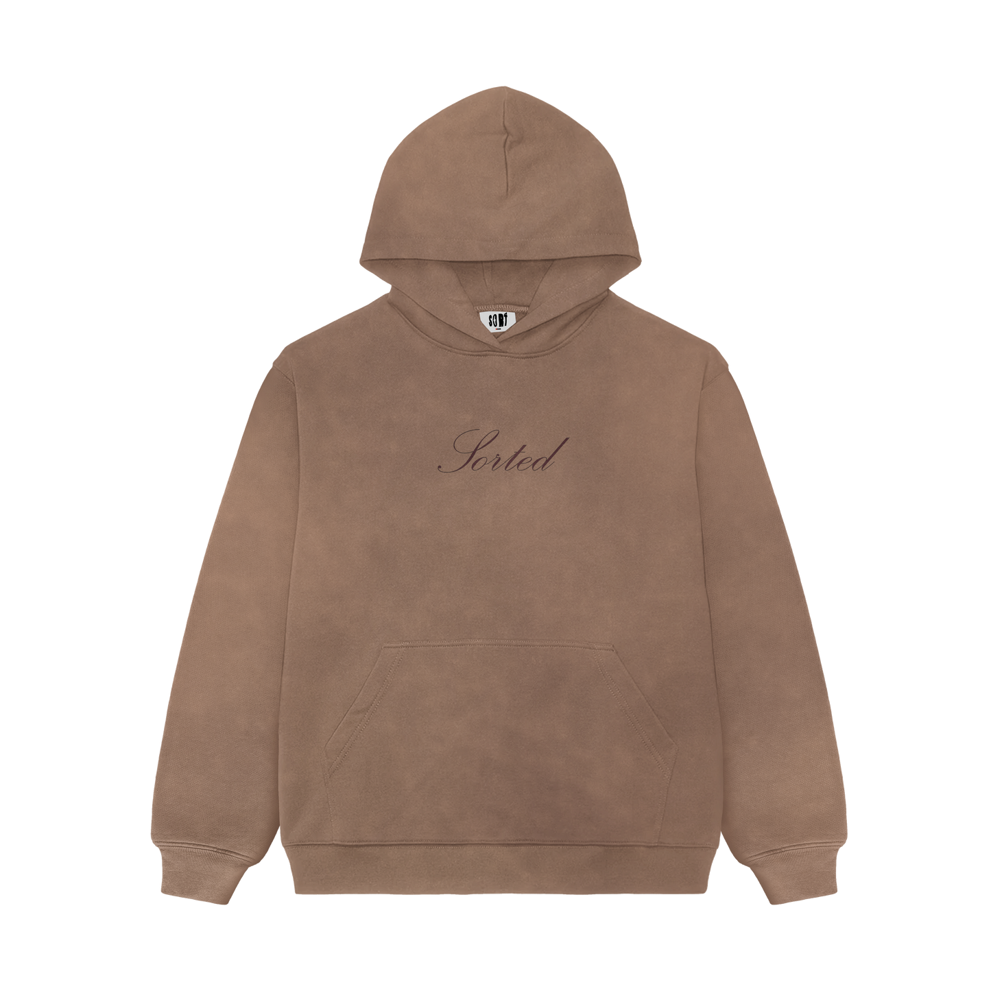 Sorted | Sky Brown acid wash hoodie