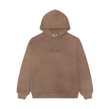 Sorted | Sky Brown acid wash hoodie