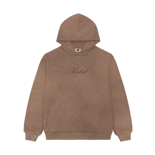 Sorted | Sky Brown acid wash hoodie