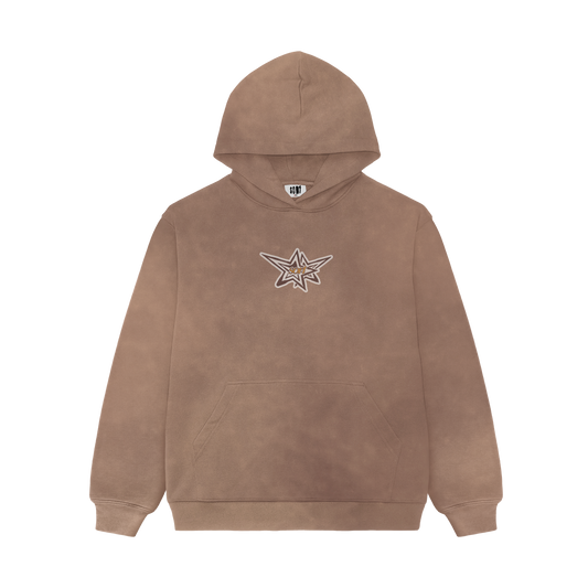 Sort Star | Sky Brown acid wash hoodie