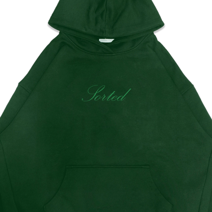 Sorted | Green acid wash hoodie