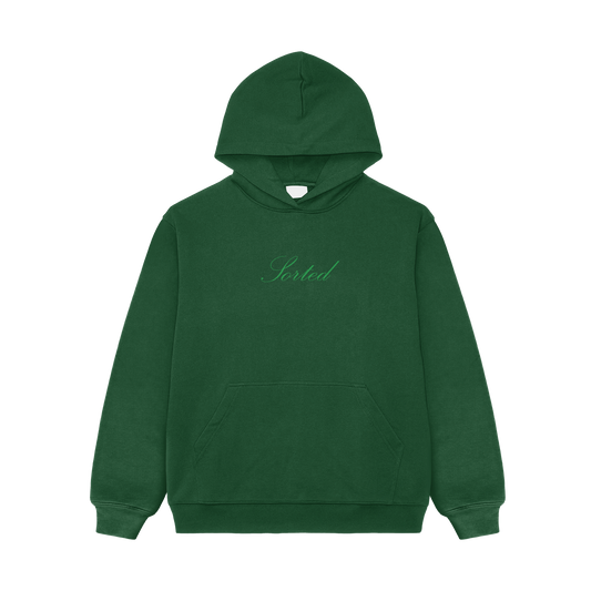 Sorted | Green acid wash hoodie