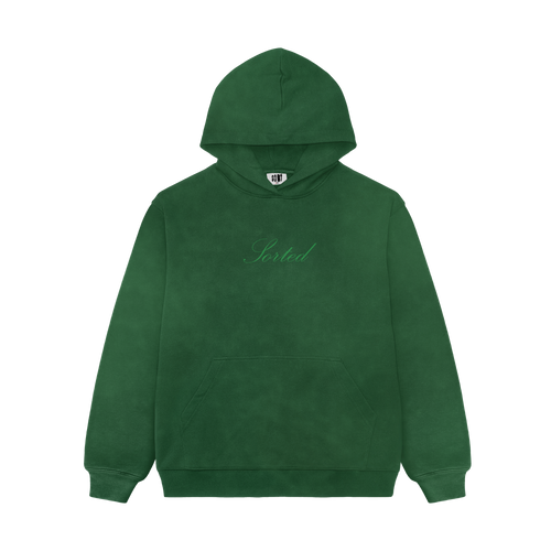 Sorted | Green acid wash hoodie