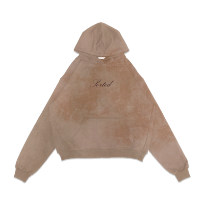 Sorted | Sky Brown acid wash hoodie