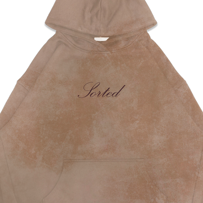 Sorted | Sky Brown acid wash hoodie